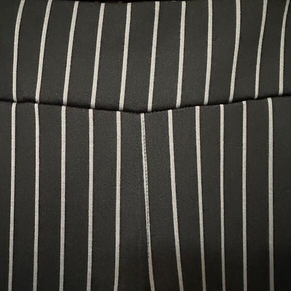 Black Pinstripe High Waist Stretch Pants - Picture 6 of 9